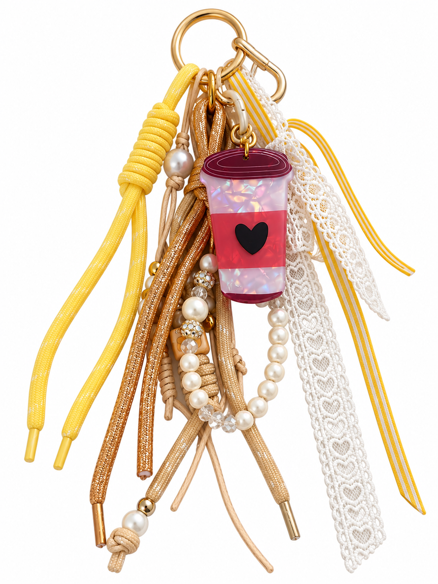Sweetheart Coffee Charm Keychain