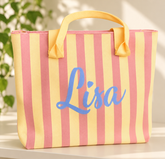 Stripe Bag Yellow Personalised