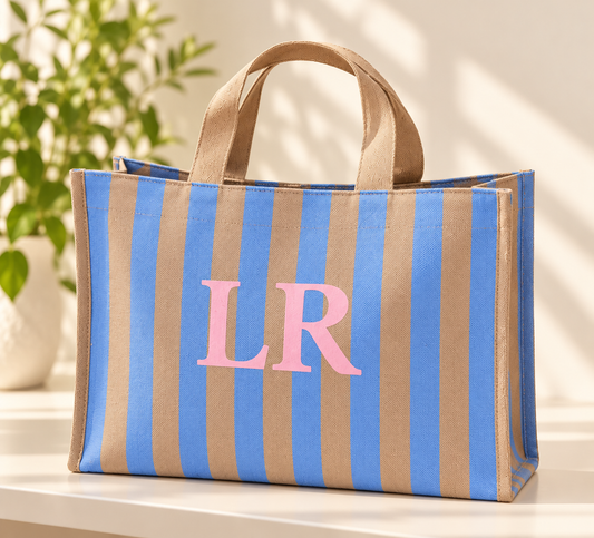 Stripe Bag Blue Personalised