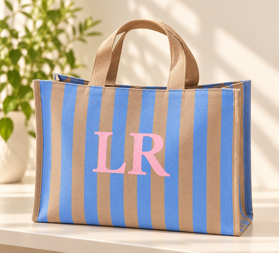 Stripe Bag Blue Personalised
